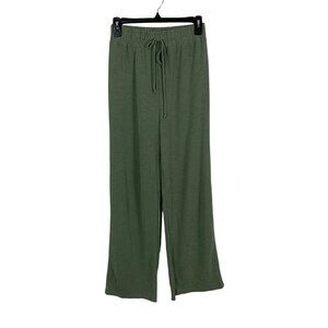 Dee Elly Green Wide Leg Drawstring Waist Lounge Pants Small